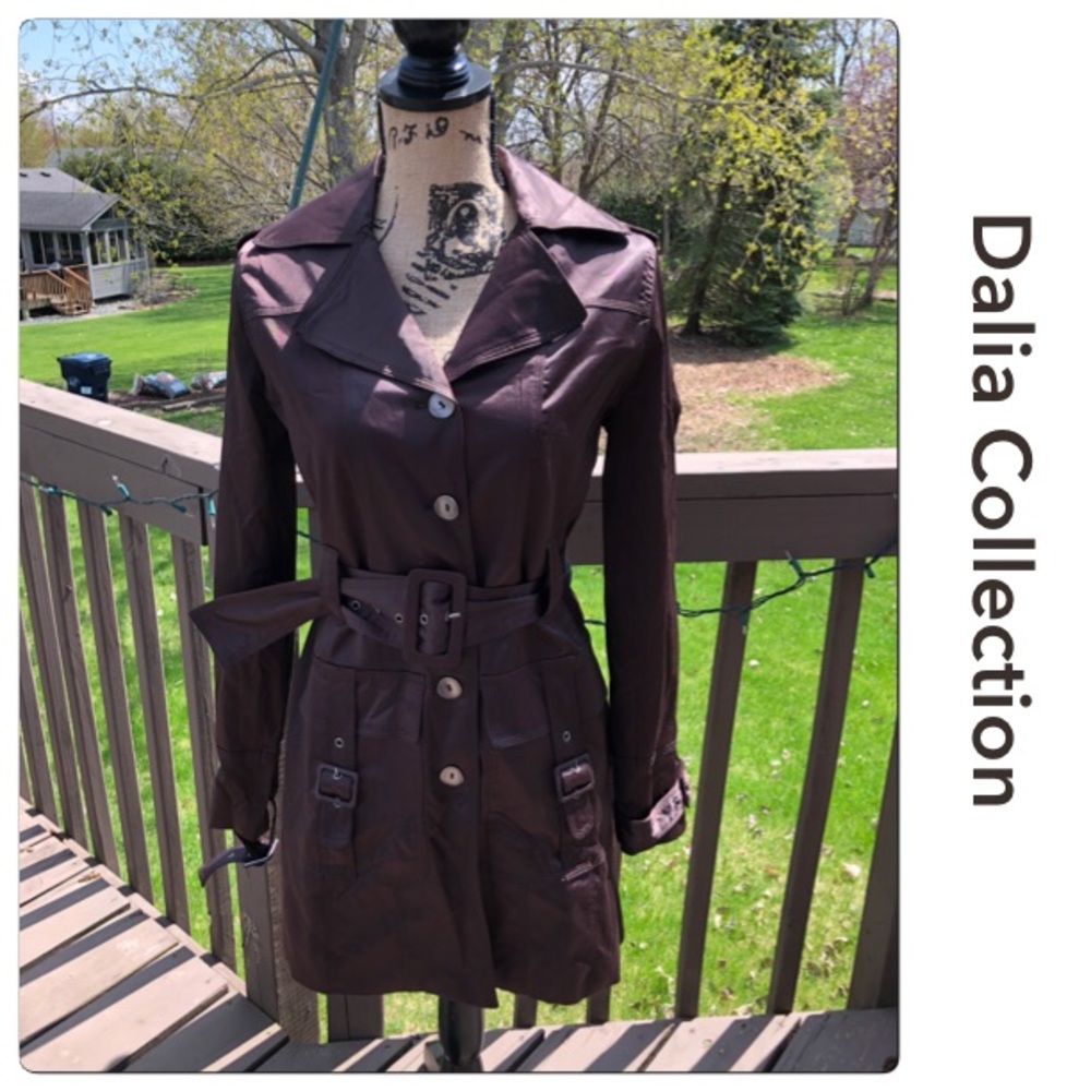 Dalia Collection Chocolate Brown Trench Coat